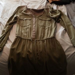 Olive green casual dress